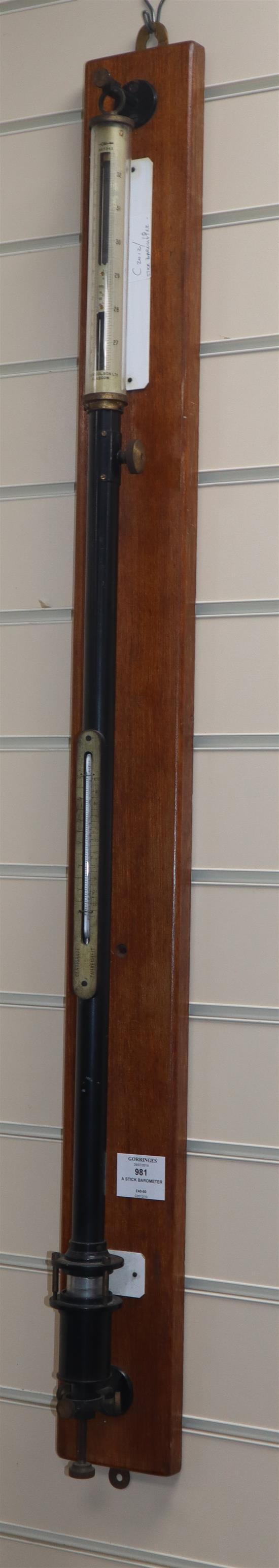 A stick barometer H.108cm